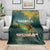 Georgia Blanket with Green Mountain Landscape with Map Outline Lion and Legends Rise Quote Design - Wonder Print Shop