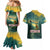 Georgia Couples Matching Mermaid Dress and Hawaiian Shirt with Green Mountain Landscape with Map Outline Lion and Legends Rise Quote Design - Wonder Print Shop
