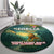 Georgia Round Carpet with Green Mountain Landscape with Map Outline Lion and Legends Rise Quote Design - Wonder Print Shop
