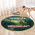 Georgia Round Carpet with Green Mountain Landscape with Map Outline Lion and Legends Rise Quote Design - Wonder Print Shop