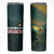 Georgia Skinny Tumbler with Green Mountain Landscape with Map Outline Lion and Legends Rise Quote Design - Wonder Print Shop