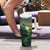 Georgia Tumbler With Handle with Green Mountain Landscape with Map Outline Lion and Legends Rise Quote Design - Wonder Print Shop