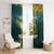Georgia Window Curtain with Green Mountain Landscape with Map Outline Lion and Legends Rise Quote Design - Wonder Print Shop
