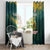 Georgia Window Curtain with Green Mountain Landscape with Map Outline Lion and Legends Rise Quote Design - Wonder Print Shop