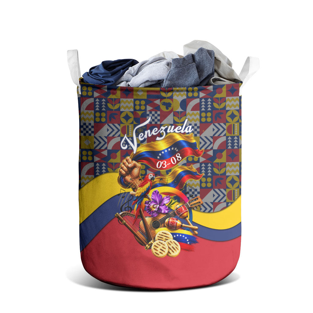 Venezuela Flag Day Patriotism Laundry Basket Heritage Flag Jaguar Traditional Instruments