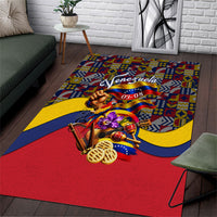 Venezuela Flag Day Patriotism Area Rug Heritage Flag Jaguar Traditional Instruments