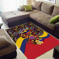 Venezuela Flag Day Patriotism Area Rug Heritage Flag Jaguar Traditional Instruments