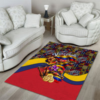 Venezuela Flag Day Patriotism Area Rug Heritage Flag Jaguar Traditional Instruments
