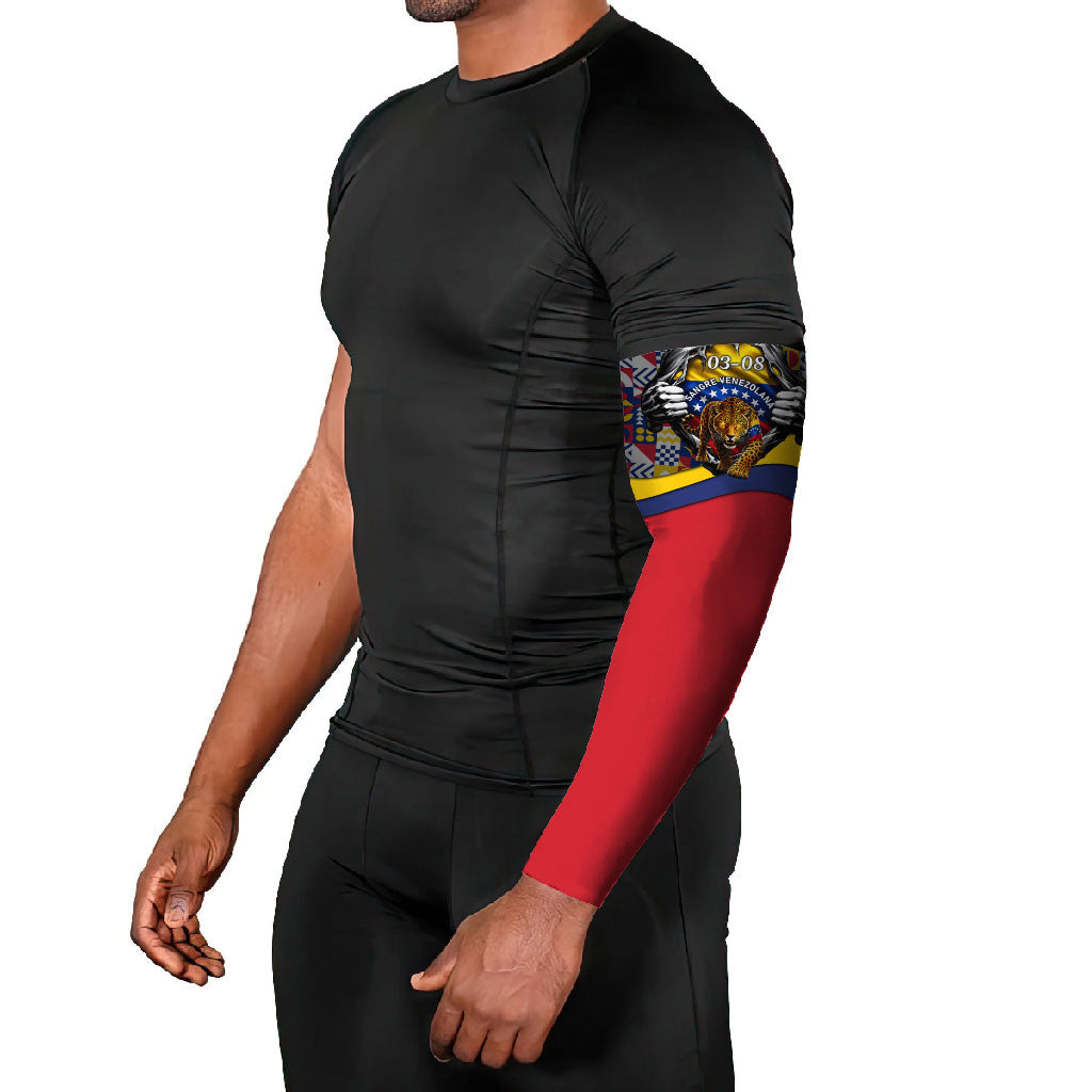Venezuela Flag Day Patriotism Arm Sleeves Heritage Flag Jaguar Traditional Instruments