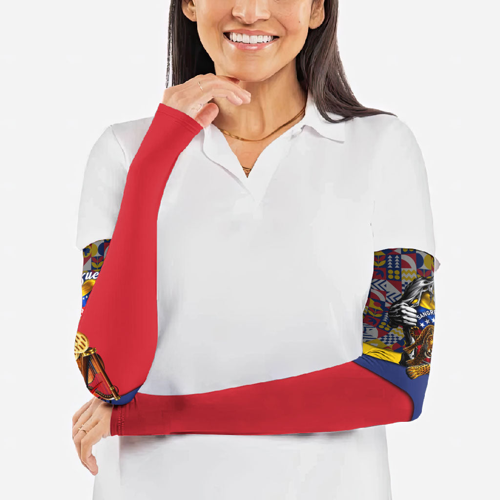 Venezuela Flag Day Patriotism Arm Sleeves Heritage Flag Jaguar Traditional Instruments