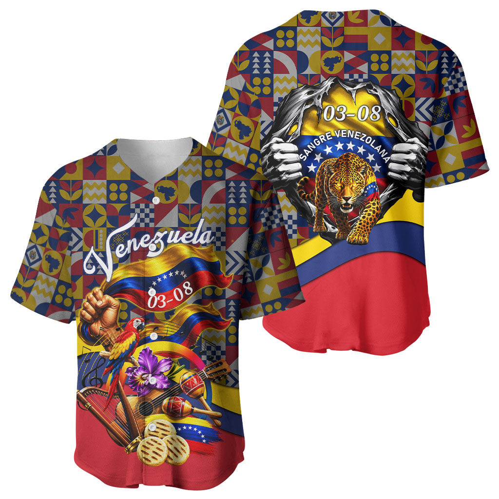 Venezuela Flag Day Patriotism Baseball Jersey Heritage Flag Jaguar Traditional Instruments