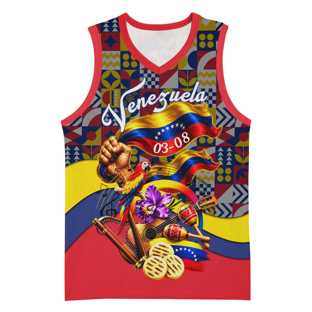 Venezuela Flag Day Patriotism Basketball Jersey Heritage Flag Jaguar Traditional Instruments