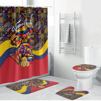 Venezuela Flag Day Patriotism Bathroom Set Heritage Flag Jaguar Traditional Instruments