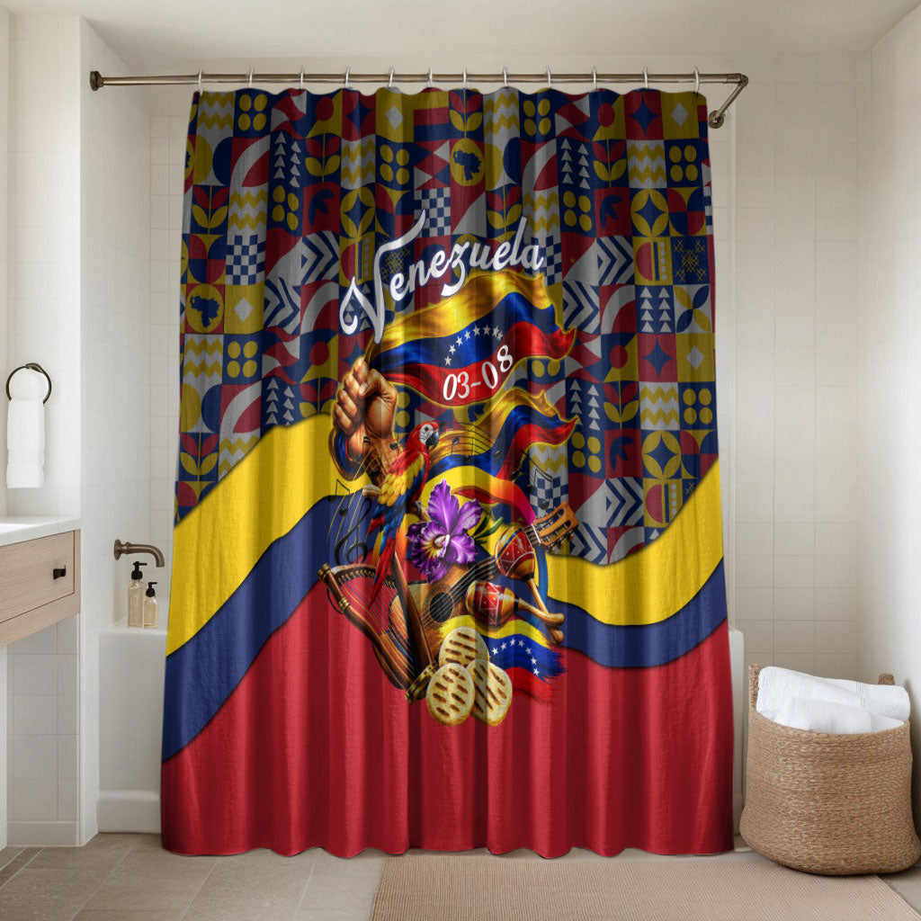 Venezuela Flag Day Patriotism Bathroom Set Heritage Flag Jaguar Traditional Instruments