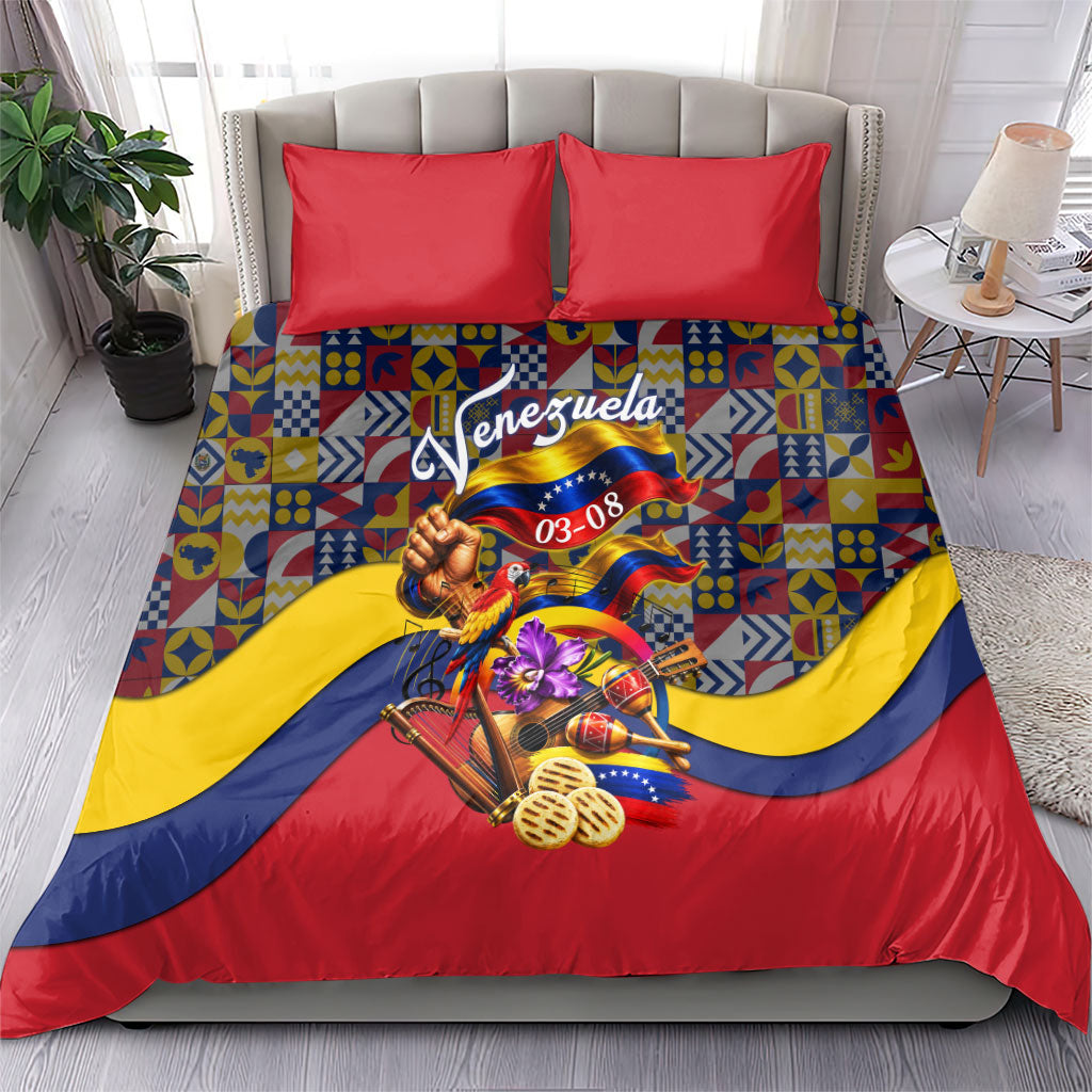 Venezuela Flag Day Patriotism Bedding Set Heritage Flag Jaguar Traditional Instruments