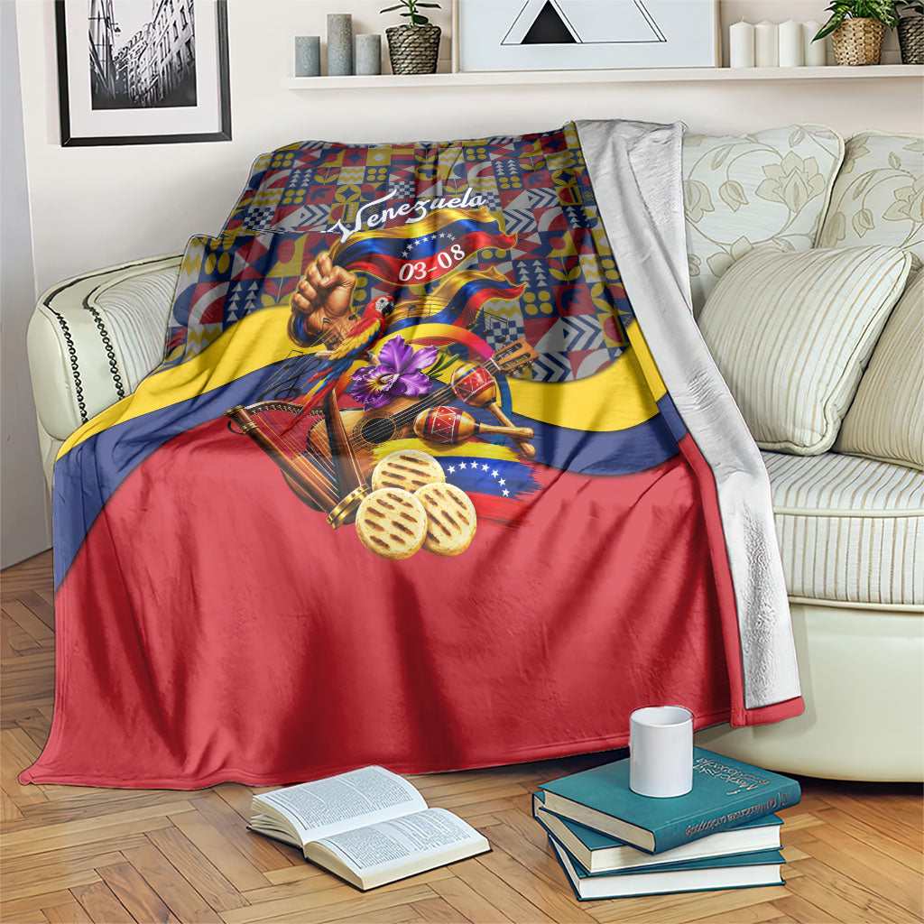 Venezuela Flag Day Patriotism Blanket Heritage Flag Jaguar Traditional Instruments