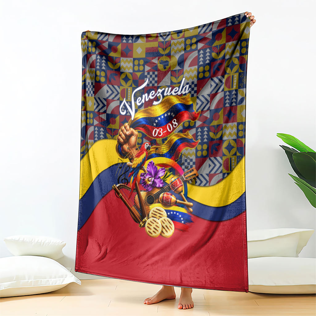 Venezuela Flag Day Patriotism Blanket Heritage Flag Jaguar Traditional Instruments