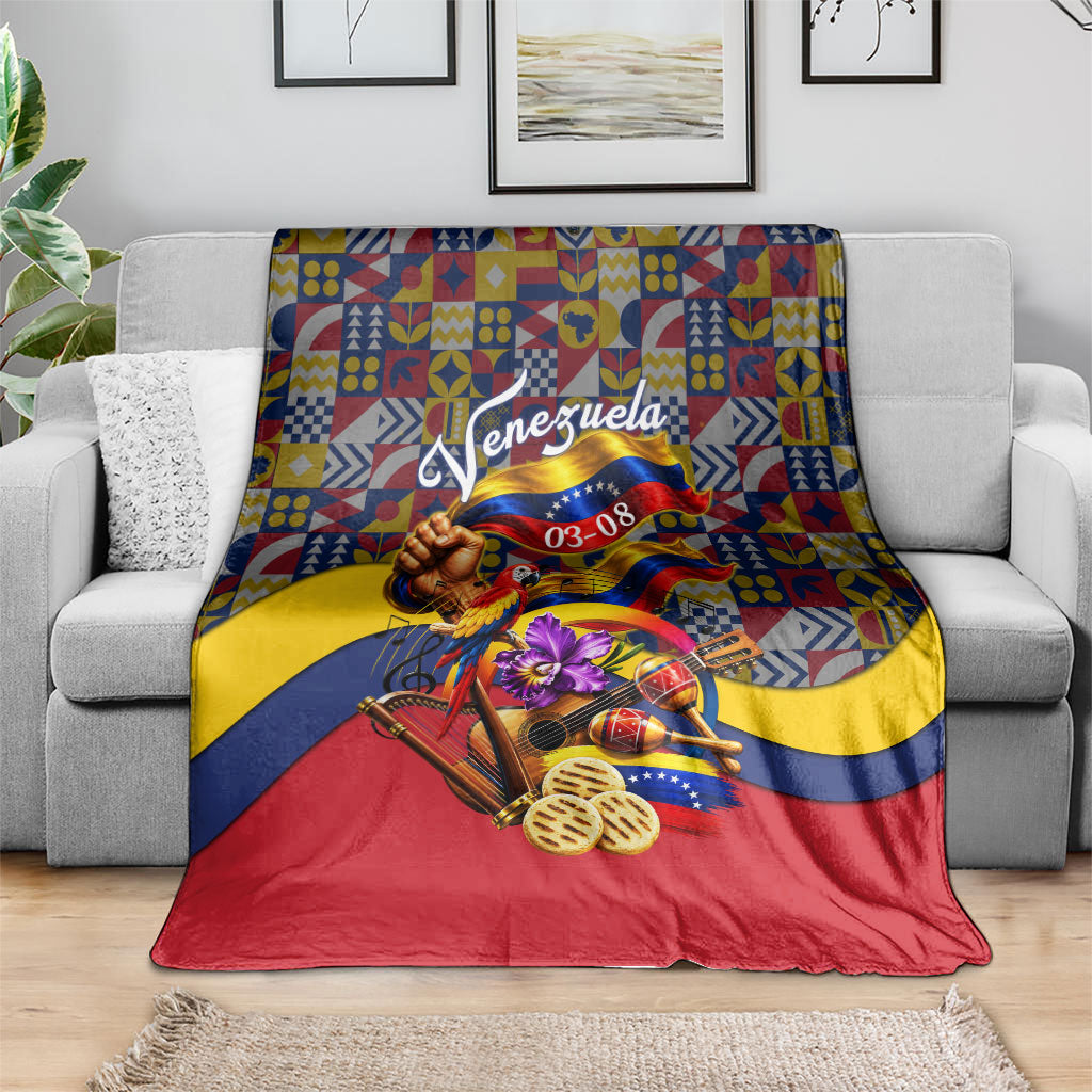 Venezuela Flag Day Patriotism Blanket Heritage Flag Jaguar Traditional Instruments