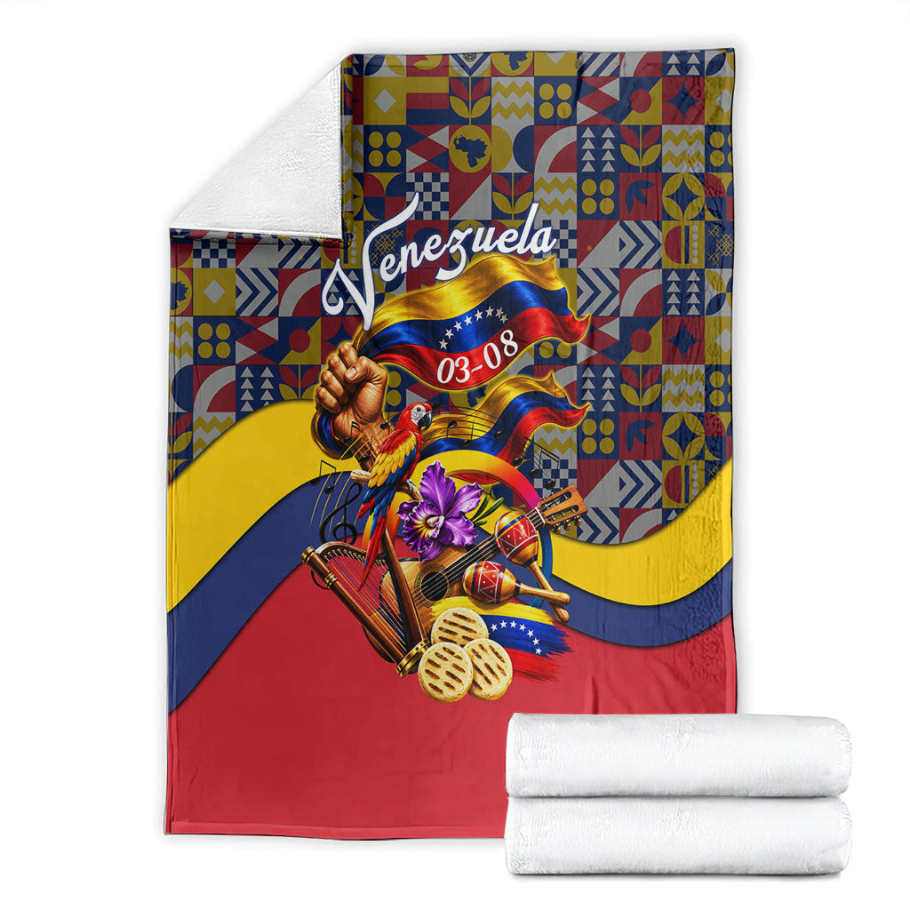 Venezuela Flag Day Patriotism Blanket Heritage Flag Jaguar Traditional Instruments