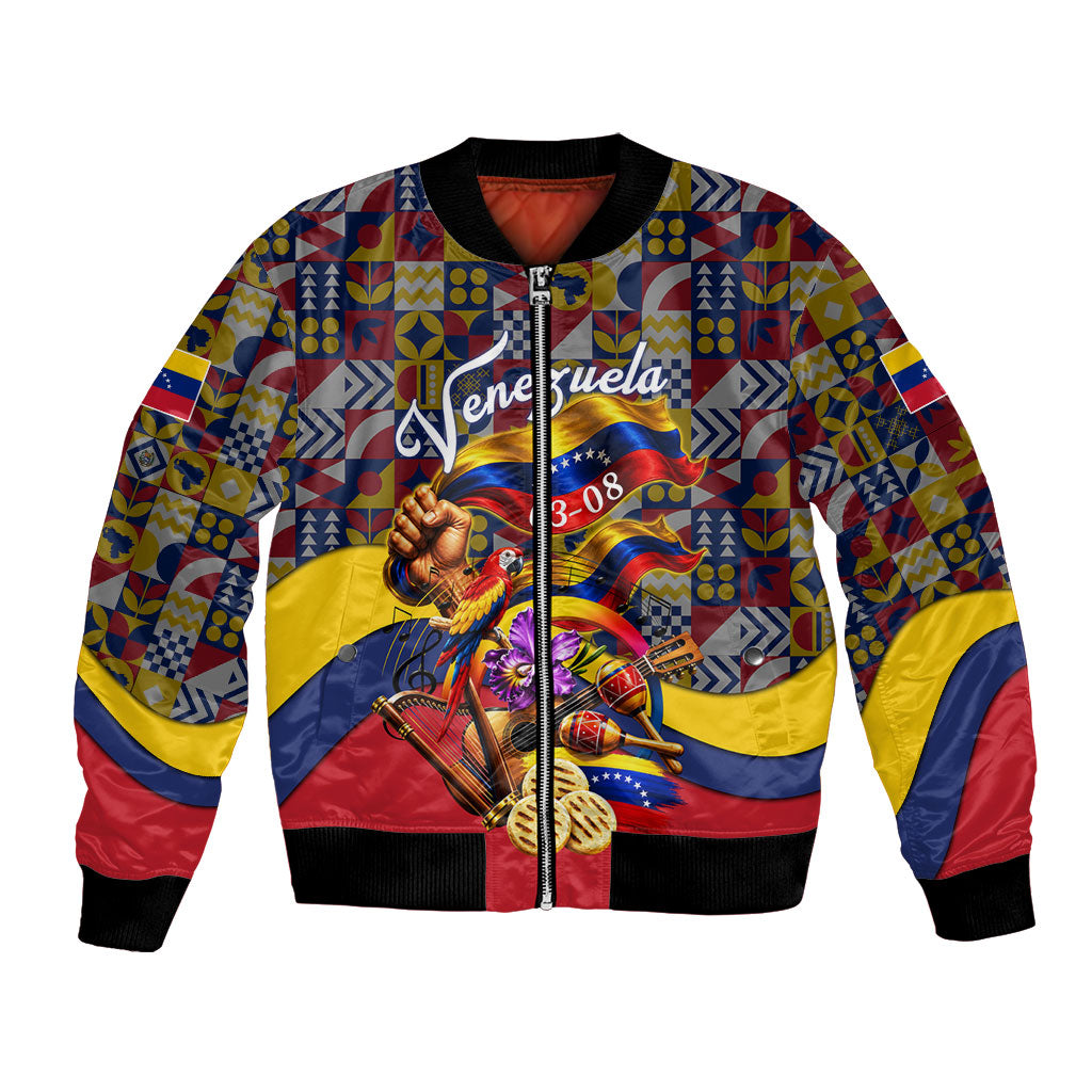 Venezuela Flag Day Patriotism Bomber Jacket Heritage Flag Jaguar Traditional Instruments