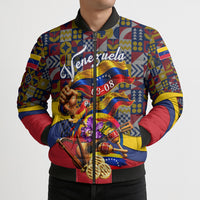 Venezuela Flag Day Patriotism Bomber Puffer Jacket Heritage Flag Jaguar Traditional Instruments
