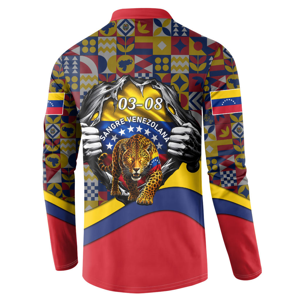 Venezuela Flag Day Patriotism Button Sweatshirt Heritage Flag Jaguar Traditional Instruments