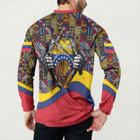 Venezuela Flag Day Patriotism Button Sweatshirt Heritage Flag Jaguar Traditional Instruments