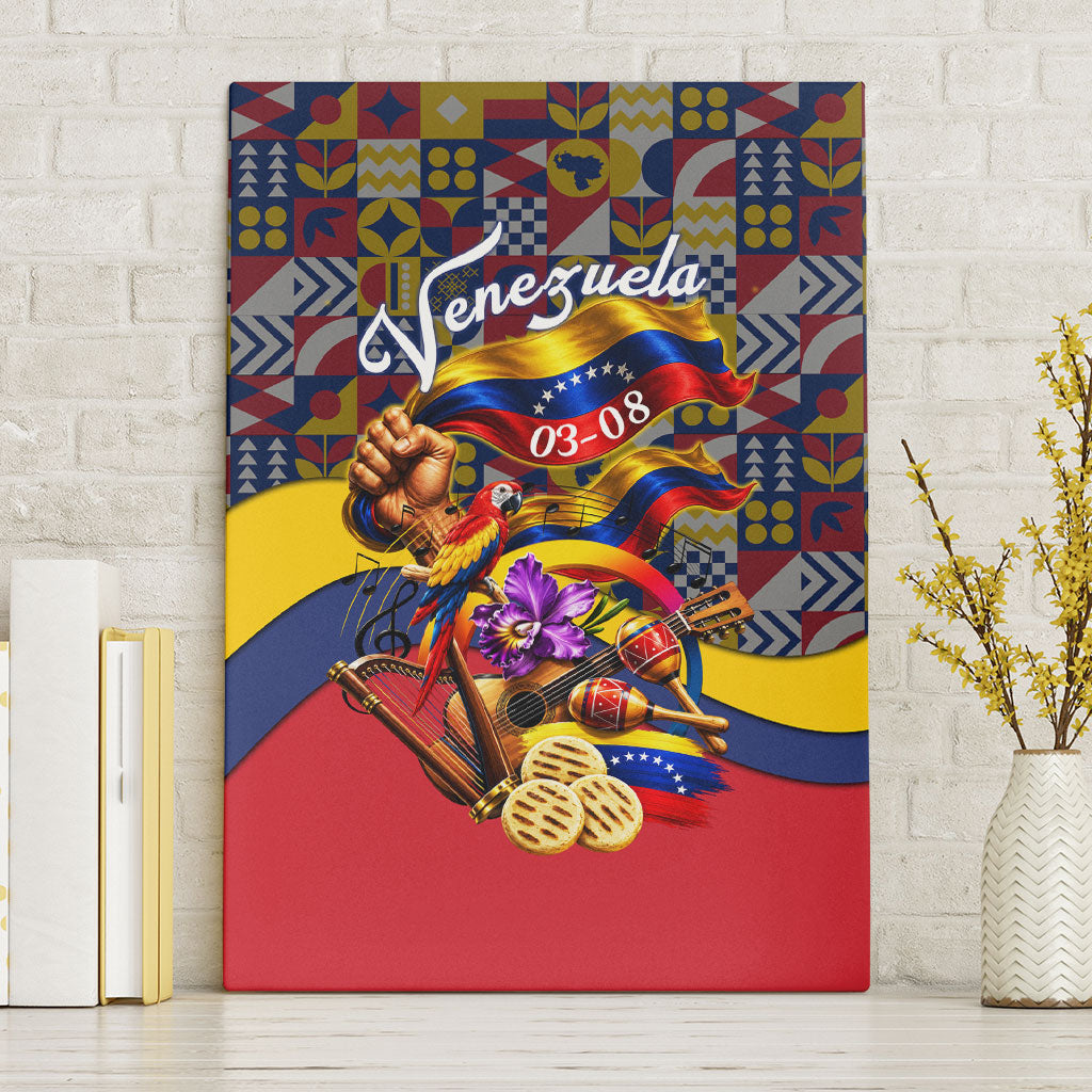 Venezuela Flag Day Patriotism Canvas Wall Art Heritage Flag Jaguar Traditional Instruments