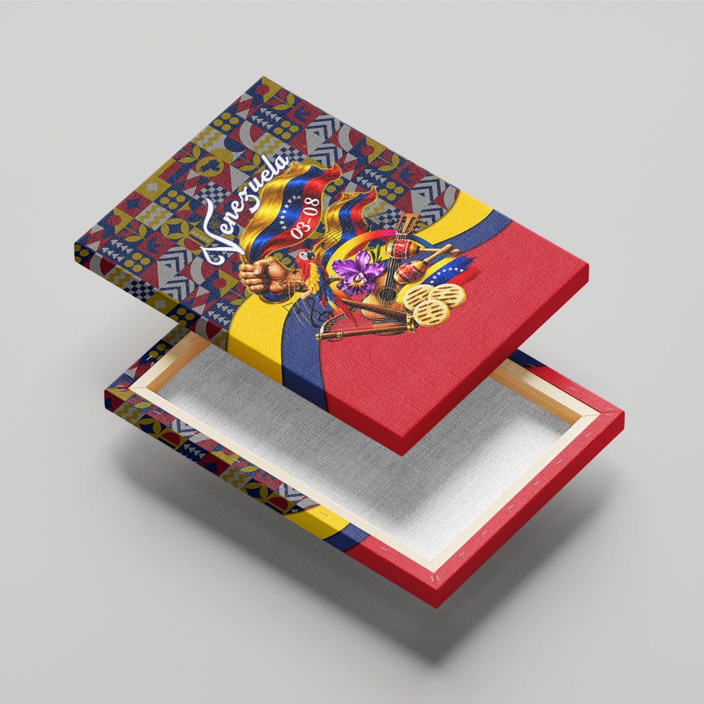 Venezuela Flag Day Patriotism Canvas Wall Art Heritage Flag Jaguar Traditional Instruments