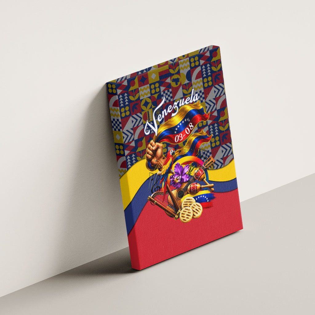 Venezuela Flag Day Patriotism Canvas Wall Art Heritage Flag Jaguar Traditional Instruments