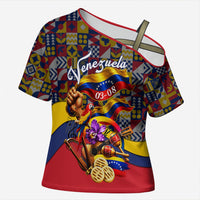 Venezuela Flag Day Patriotism Cross Shoulder Shirt Heritage Flag Jaguar Traditional Instruments