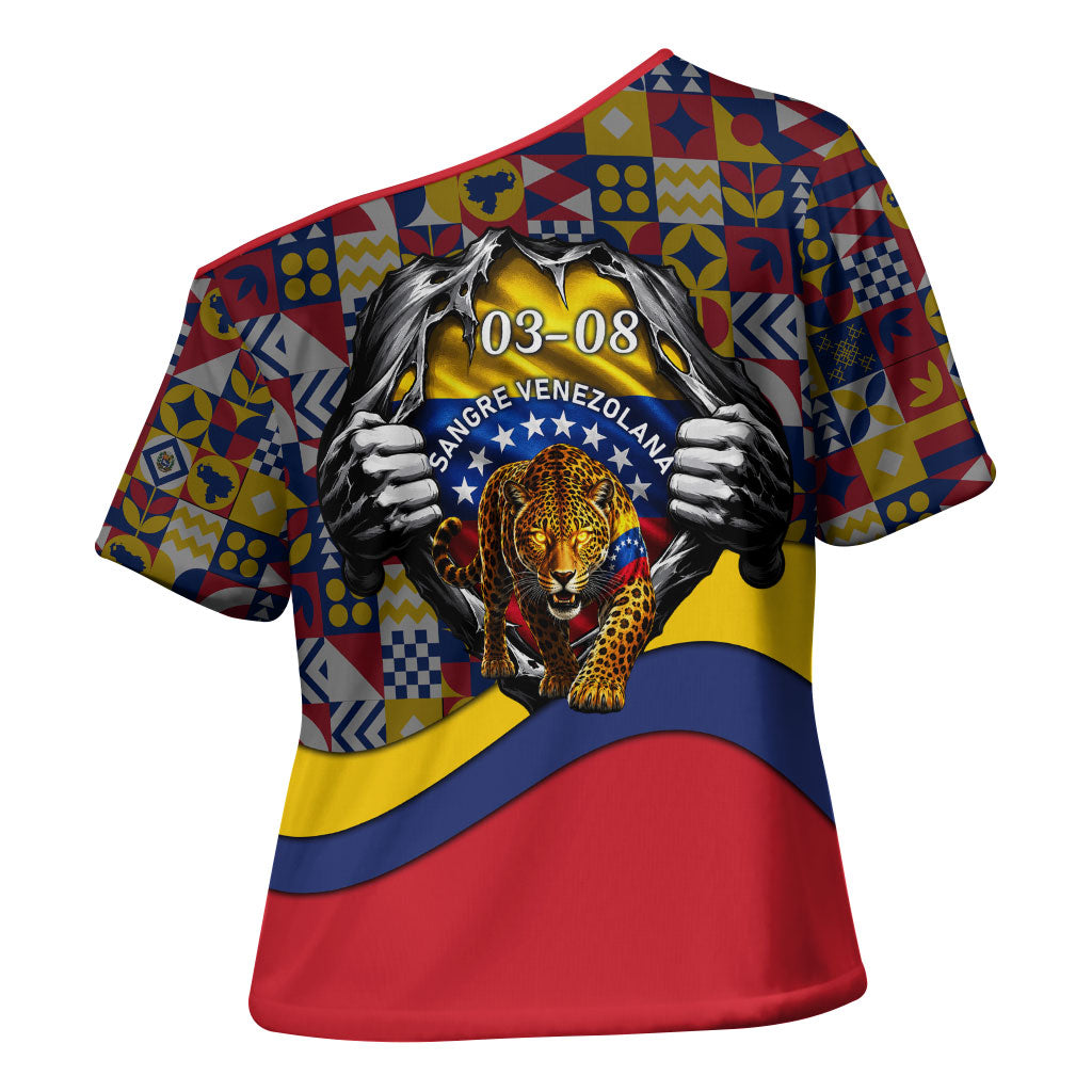 Venezuela Flag Day Patriotism Cross Shoulder Shirt Heritage Flag Jaguar Traditional Instruments