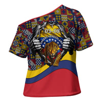 Venezuela Flag Day Patriotism Cross Shoulder Shirt Heritage Flag Jaguar Traditional Instruments