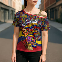 Venezuela Flag Day Patriotism Cross Shoulder Shirt Heritage Flag Jaguar Traditional Instruments