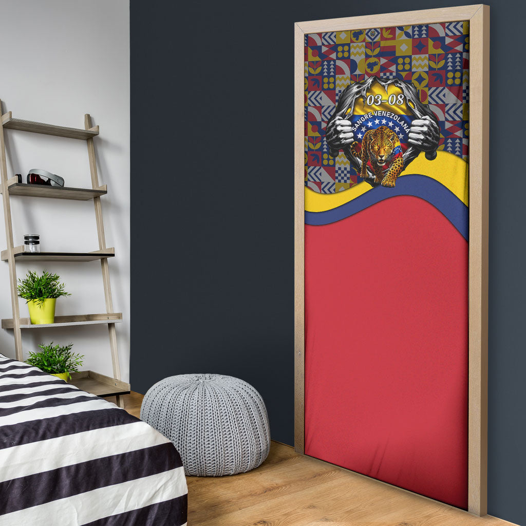 Venezuela Flag Day Patriotism Door Cover Heritage Flag Jaguar Traditional Instruments