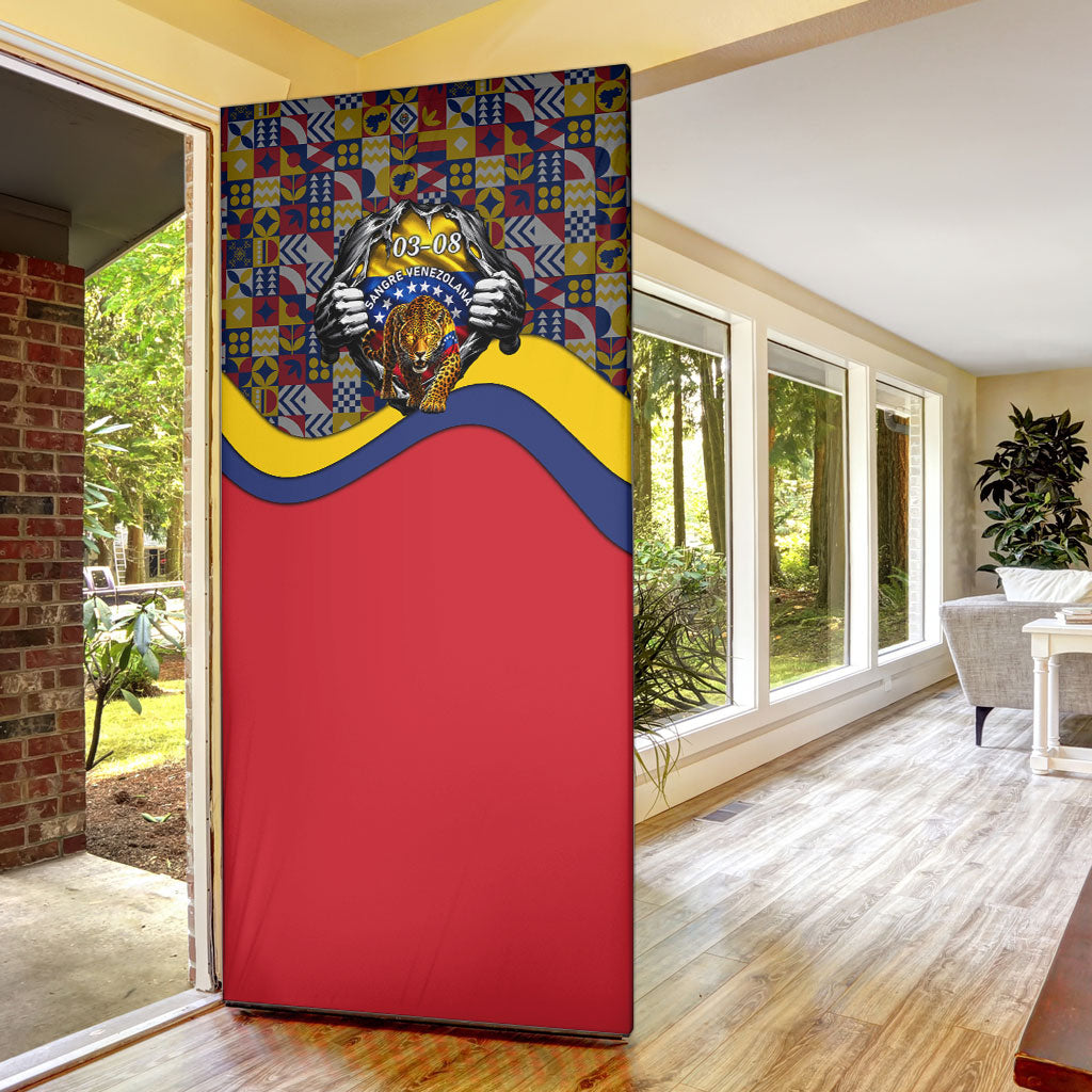 Venezuela Flag Day Patriotism Door Cover Heritage Flag Jaguar Traditional Instruments