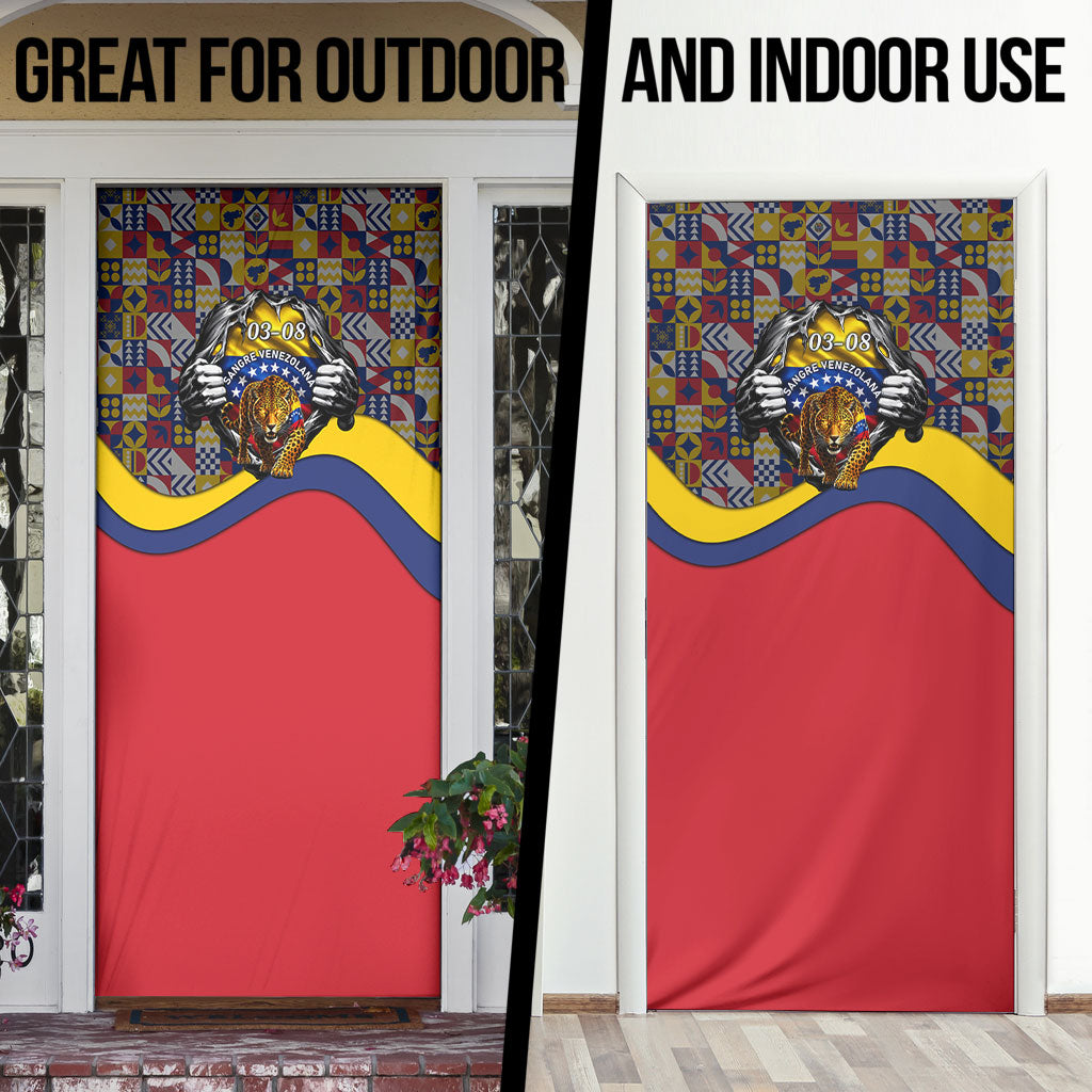 Venezuela Flag Day Patriotism Door Cover Heritage Flag Jaguar Traditional Instruments