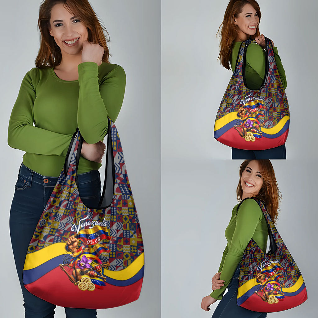 Venezuela Flag Day Patriotism Grocery Bag Heritage Flag Jaguar Traditional Instruments