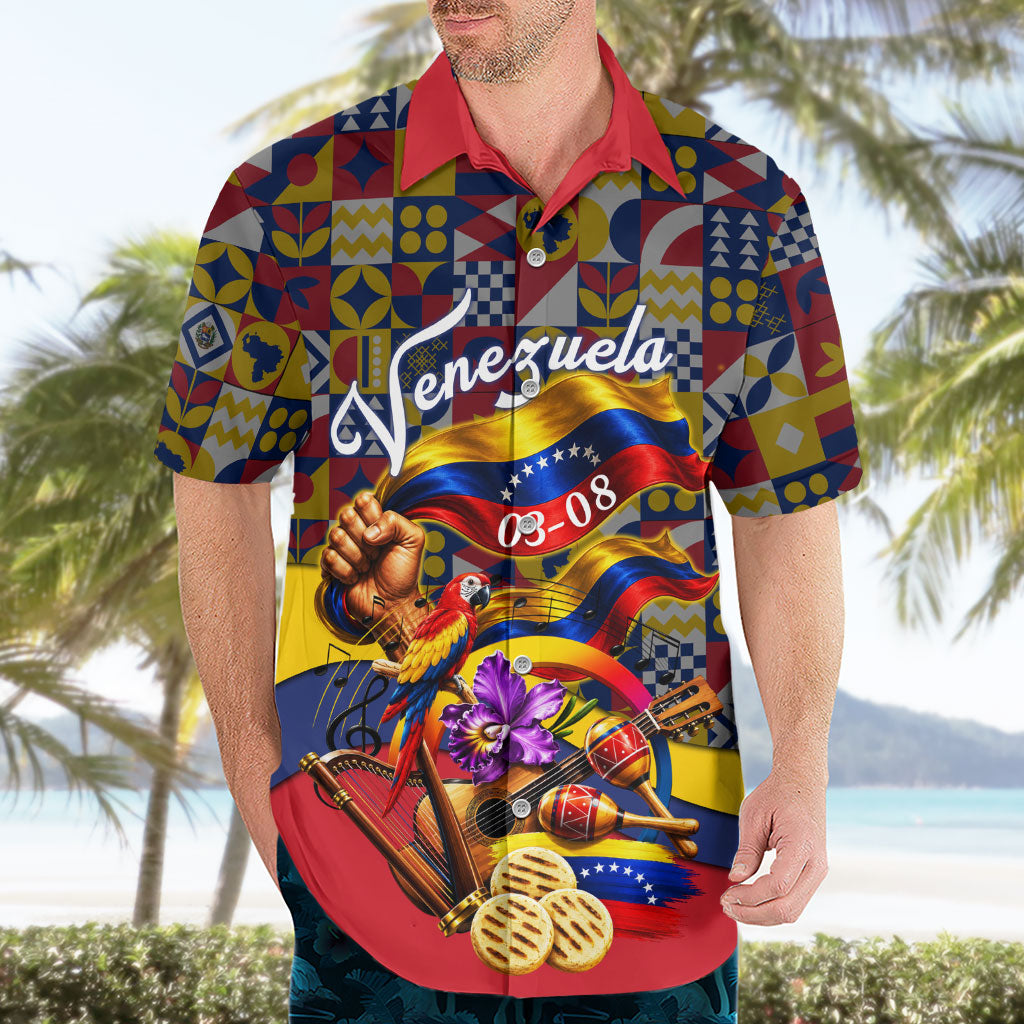 Venezuela Flag Day Patriotism Hawaiian Shirt Heritage Flag Jaguar Traditional Instruments