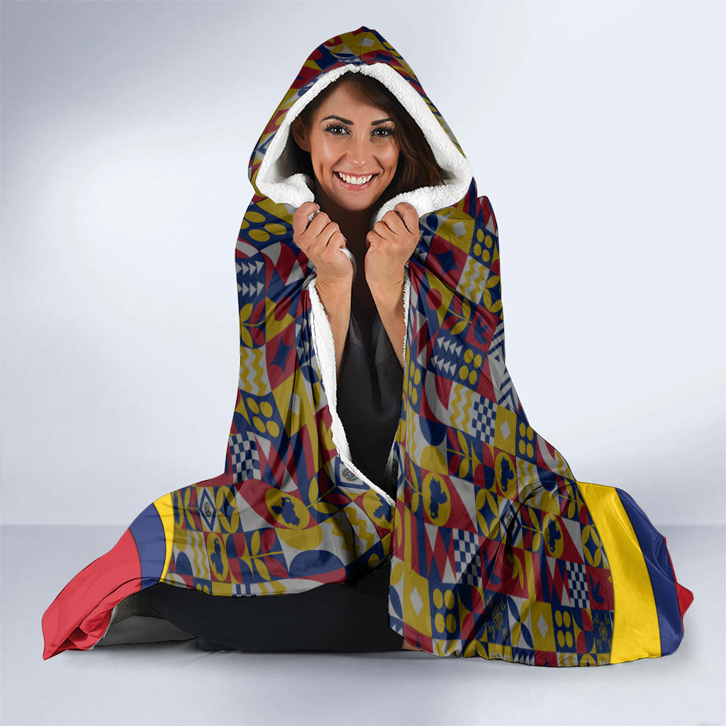 Venezuela Flag Day Patriotism Hooded Blanket Heritage Flag Jaguar Traditional Instruments