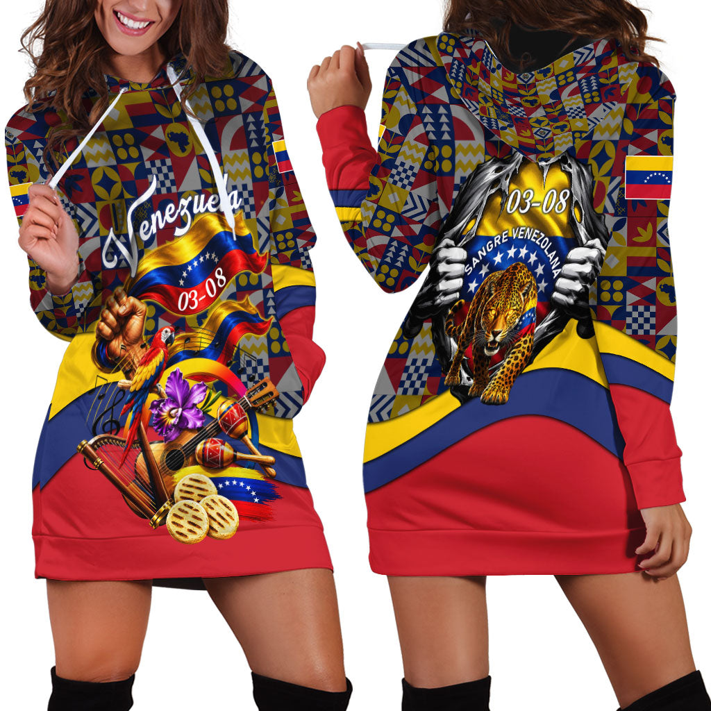 Venezuela Flag Day Patriotism Hoodie Dress Heritage Flag Jaguar Traditional Instruments