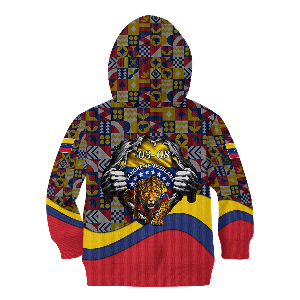 Venezuela Flag Day Patriotism Kid Hoodie Heritage Flag Jaguar Traditional Instruments