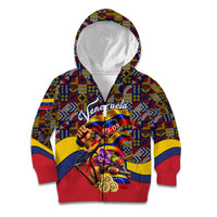 Venezuela Flag Day Patriotism Kid Hoodie Heritage Flag Jaguar Traditional Instruments