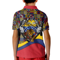 Venezuela Flag Day Patriotism Kid Polo Shirt Heritage Flag Jaguar Traditional Instruments