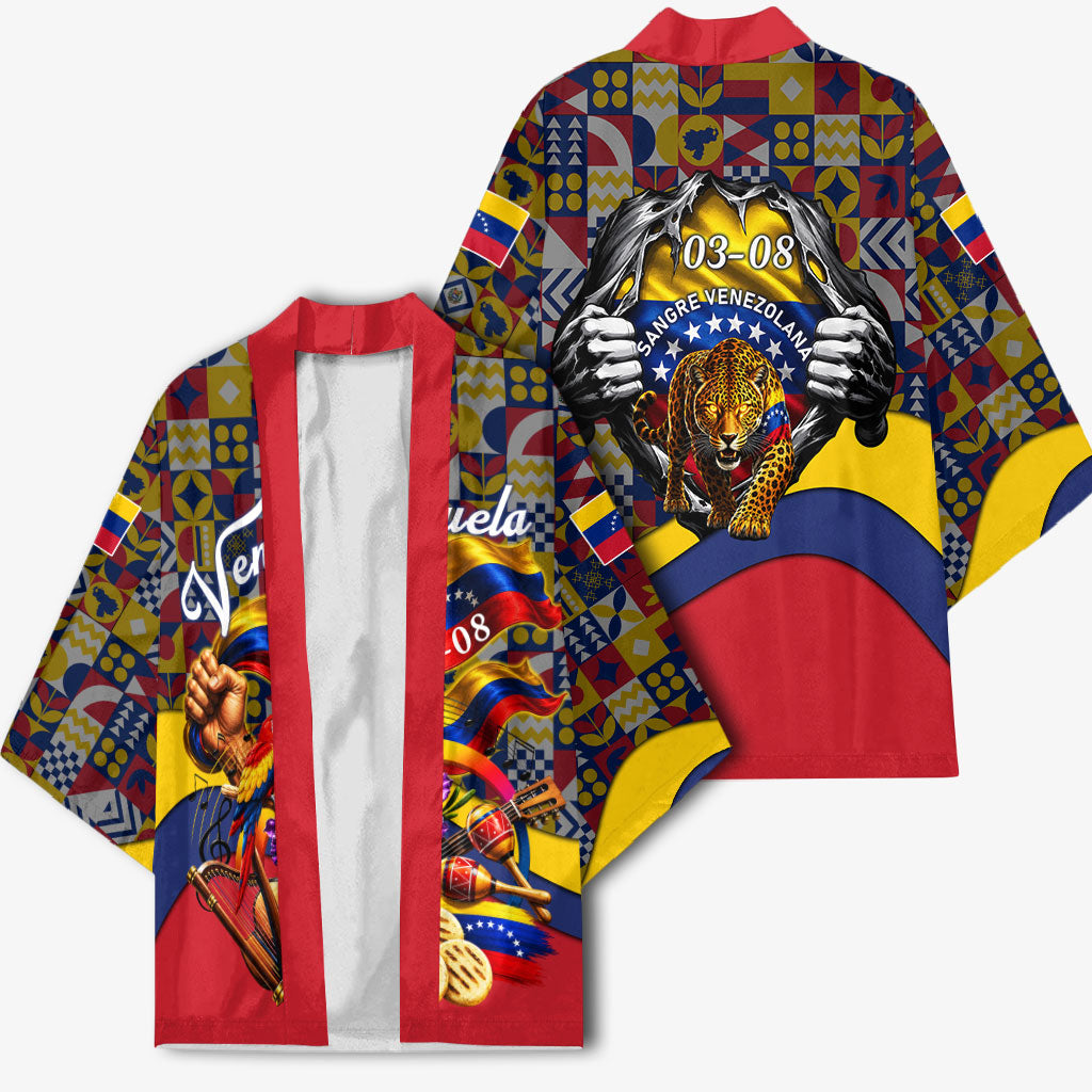 Venezuela Flag Day Patriotism Kimono Heritage Flag Jaguar Traditional Instruments