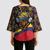 Venezuela Flag Day Patriotism Kimono Sleeve Blouse Heritage Flag Jaguar Traditional Instruments