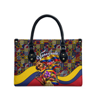 Venezuela Flag Day Patriotism Leather Bag Heritage Flag Jaguar Traditional Instruments