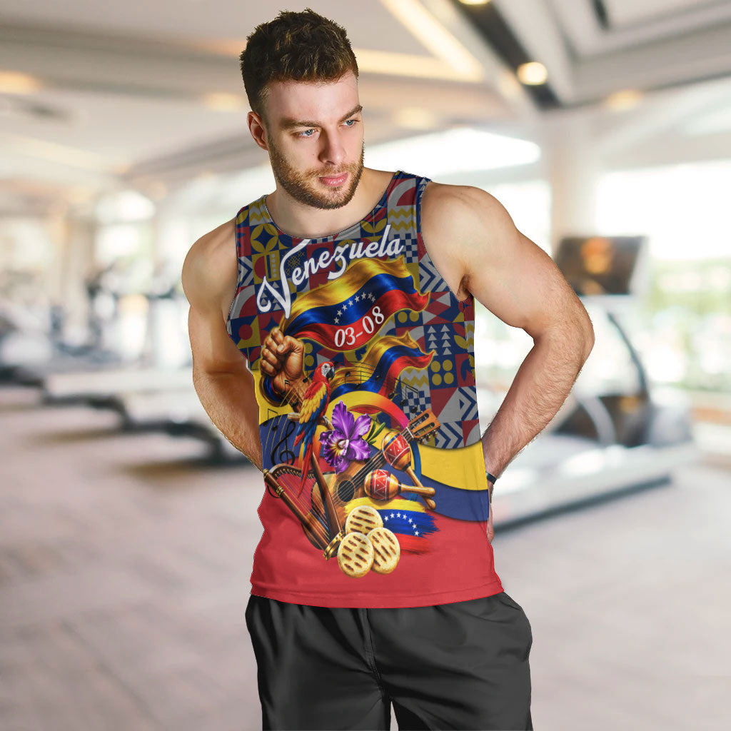 Venezuela Flag Day Patriotism Men Tank Top Heritage Flag Jaguar Traditional Instruments