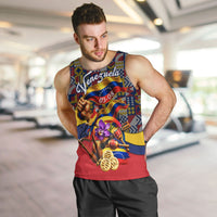 Venezuela Flag Day Patriotism Men Tank Top Heritage Flag Jaguar Traditional Instruments