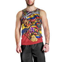 Venezuela Flag Day Patriotism Men Tank Top Heritage Flag Jaguar Traditional Instruments
